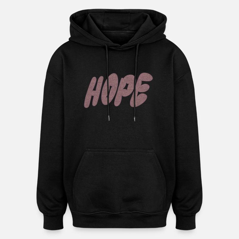 Hope – Strickschrift - Oversized Unisex Hoodie - Schwarz