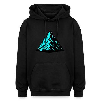 Icône des Alpes Montagneuses - Sweat à capuche oversize unisexe - noir - Devant - Noah (186cm)