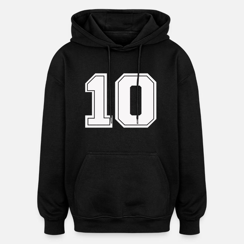 Numéro 10 - Sweat à capuche oversize unisexe - noir
