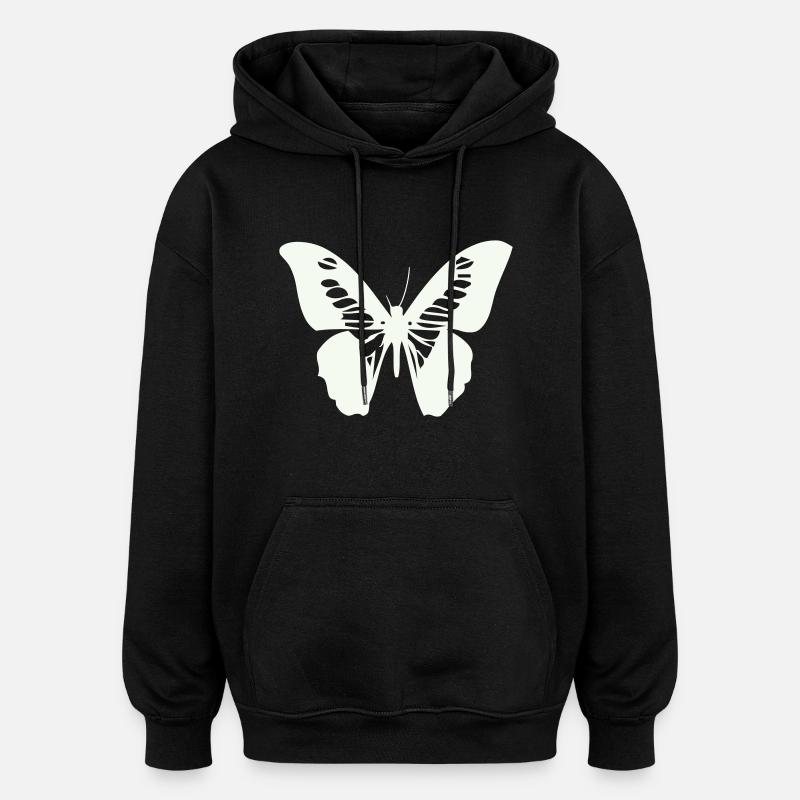 papillon - Sweat à capuche oversize unisexe - noir