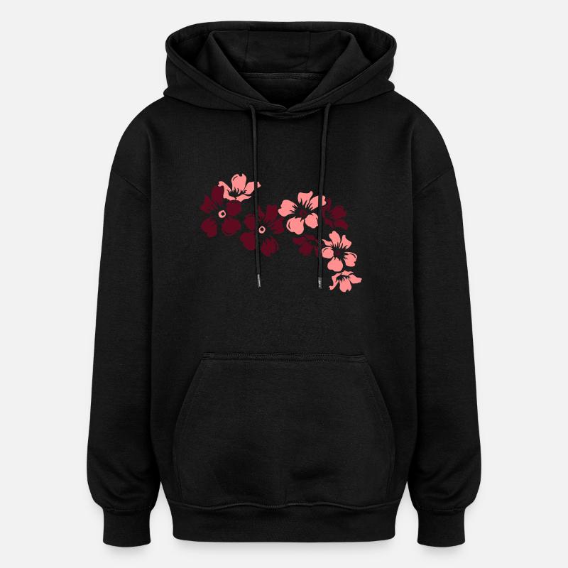 blumen - Sweat à capuche oversize unisexe - noir
