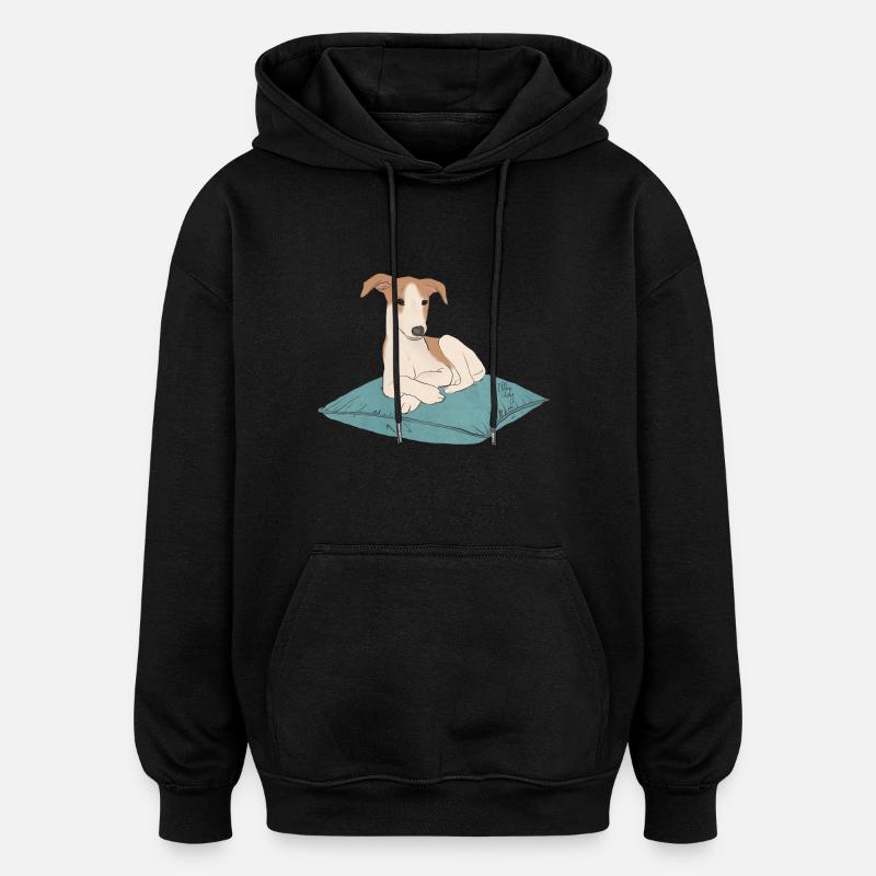 chien.png - Sweat à capuche oversize unisexe - noir