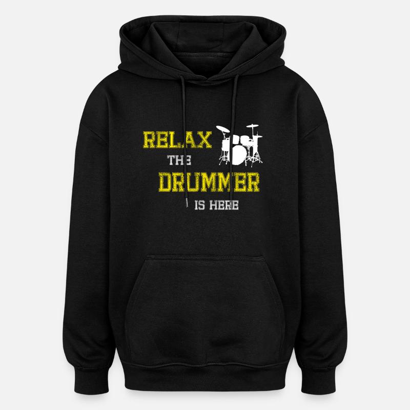 Relax Drummer - Sweat à capuche oversize unisexe - noir