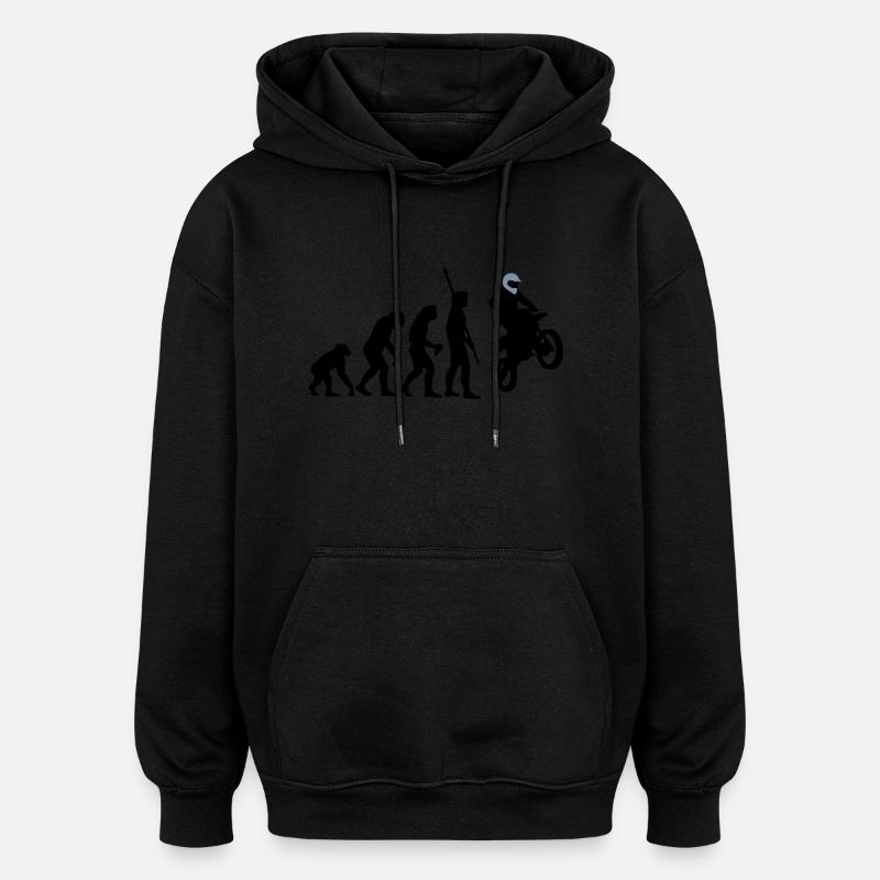 evolution_motorbike_stunt_a_2c - Oversized Unisex Hoodie - black
