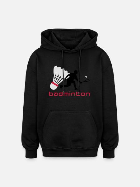 badminton_022011_y_3c - Oversized Unisex Hoodie - black
