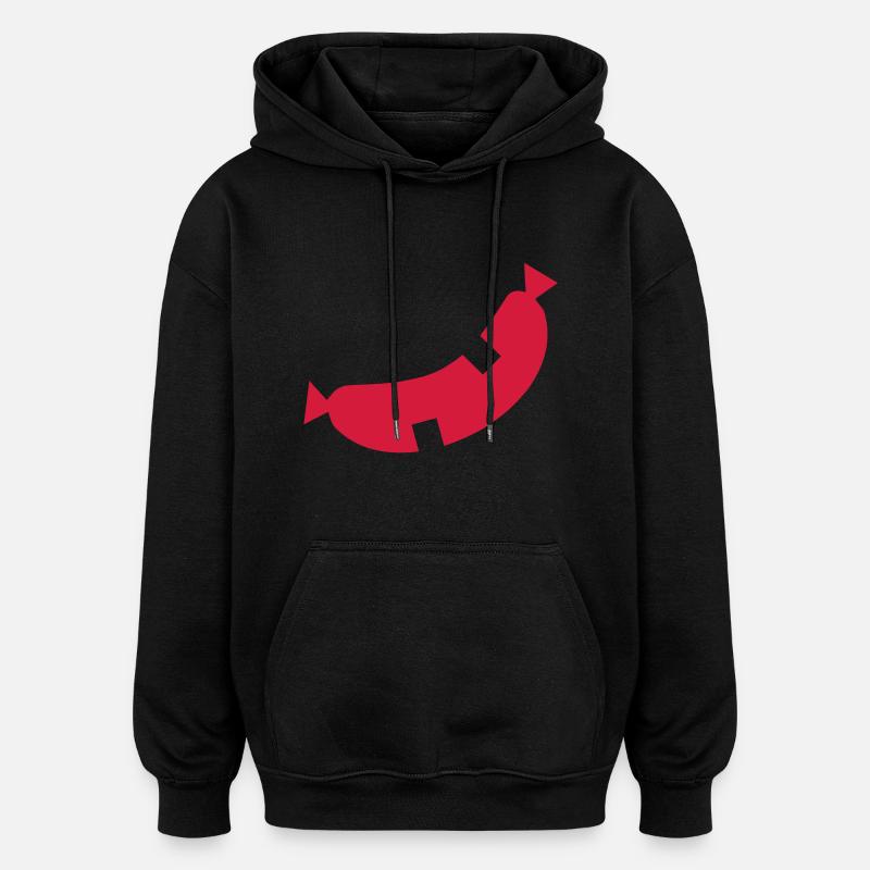 Glückliche Wurst - Oversized Unisex Hoodie - Schwarz