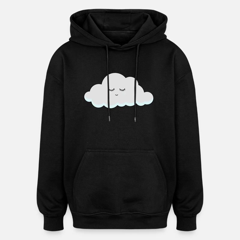 Schlaf Wolke mit Wimpern - Oversized Unisex Hoodie - Schwarz