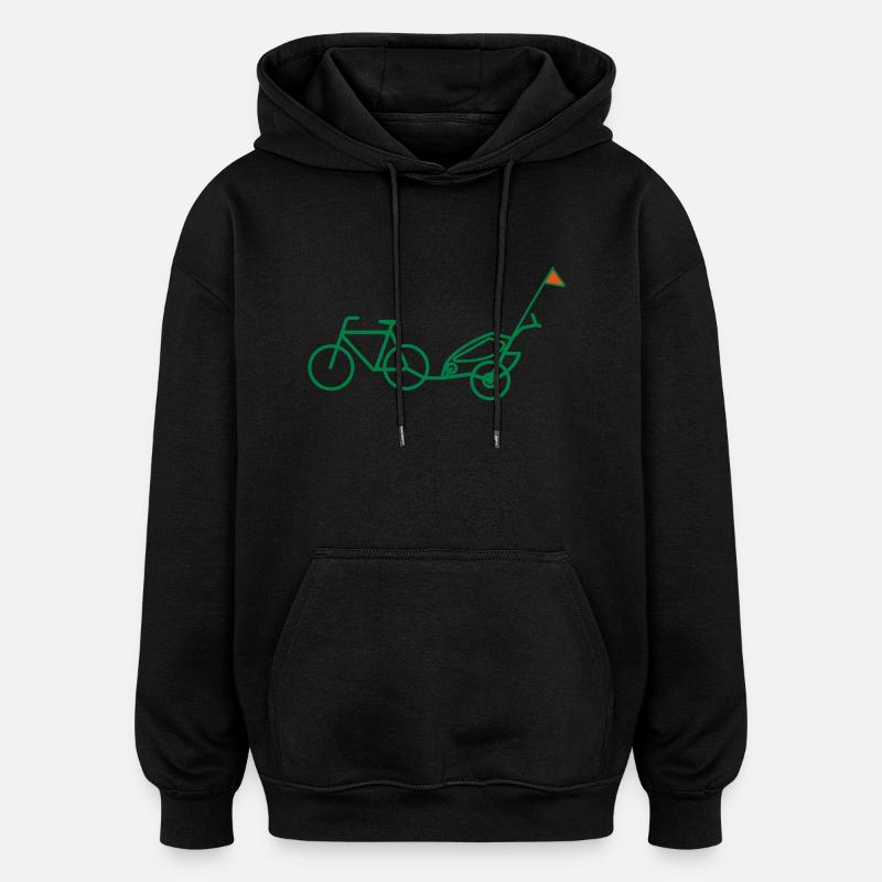 Remorque de vélo - Sweat à capuche oversize unisexe - noir