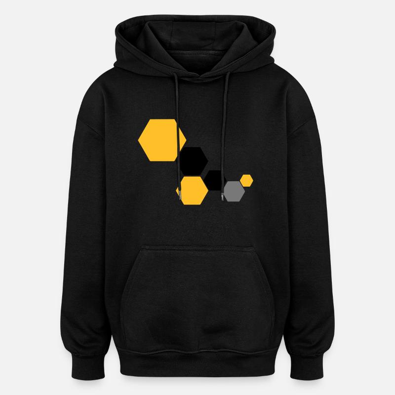 Waben 6 - Oversized Unisex Hoodie - Schwarz