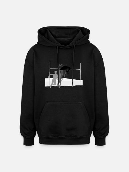 Hochsprung - Oversized Unisex Hoodie - Schwarz