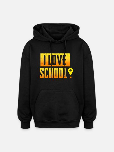 i love school - Oversized Unisex Hoodie - Schwarz
