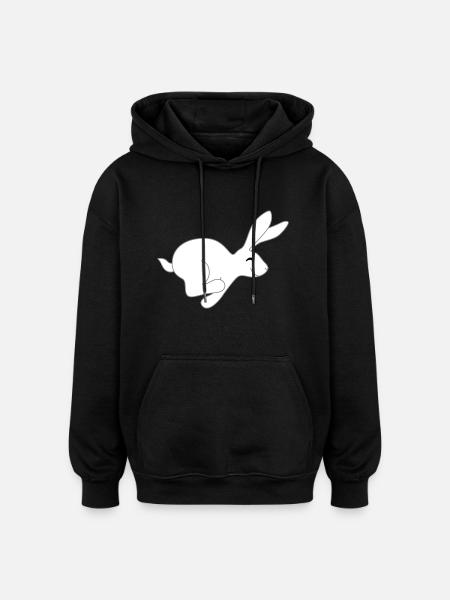 plus rapide lièvre - Sweat à capuche oversize unisexe - noir