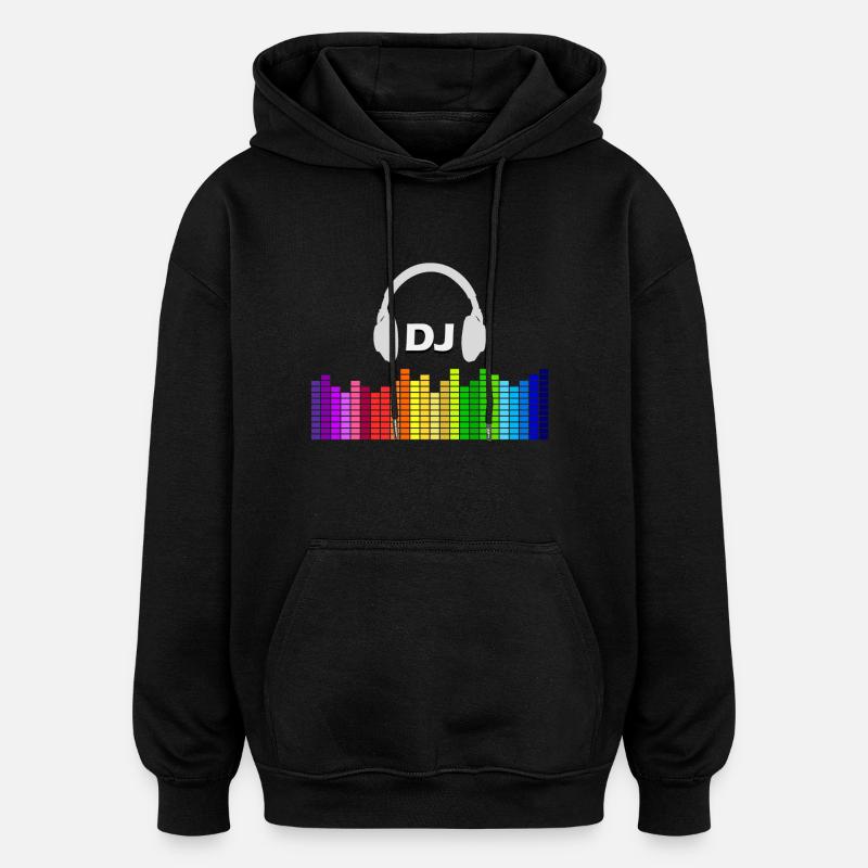 DJ - Sweat à capuche oversize unisexe - noir