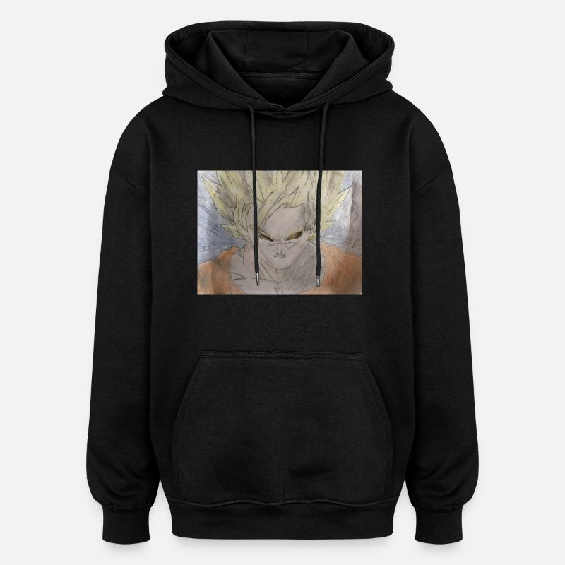 Gokustyle - Sweat à capuche oversize unisexe - noir