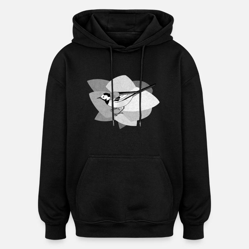 Bachstelze Vogel - Oversized Unisex Hoodie - Schwarz
