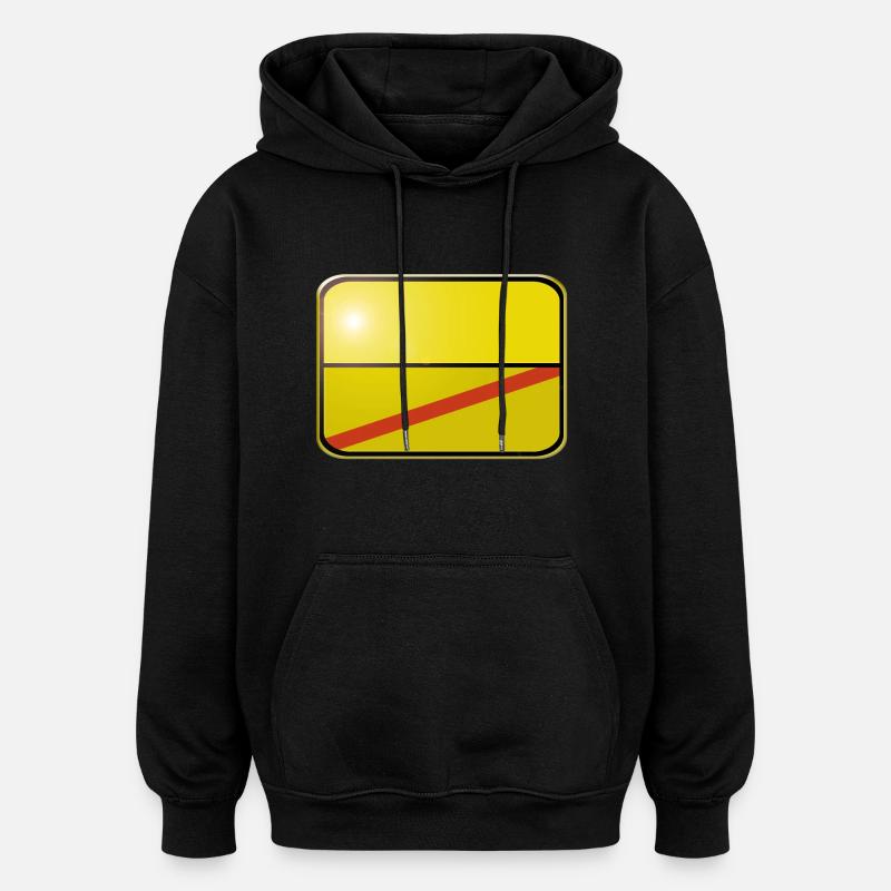 Panneau blanc - Sweat à capuche oversize unisexe - noir