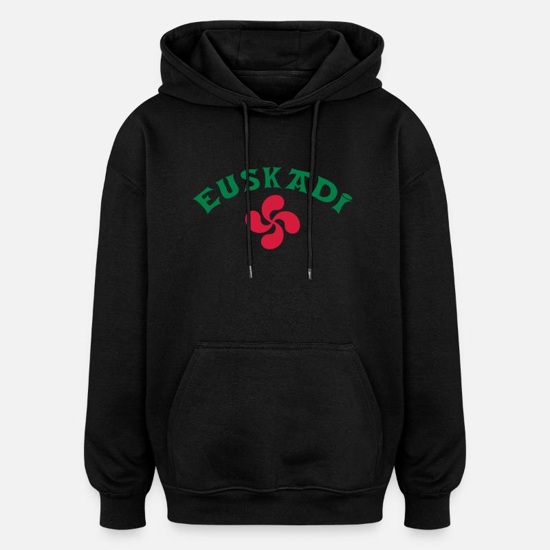 euskadi - Sweat à capuche oversize unisexe - noir