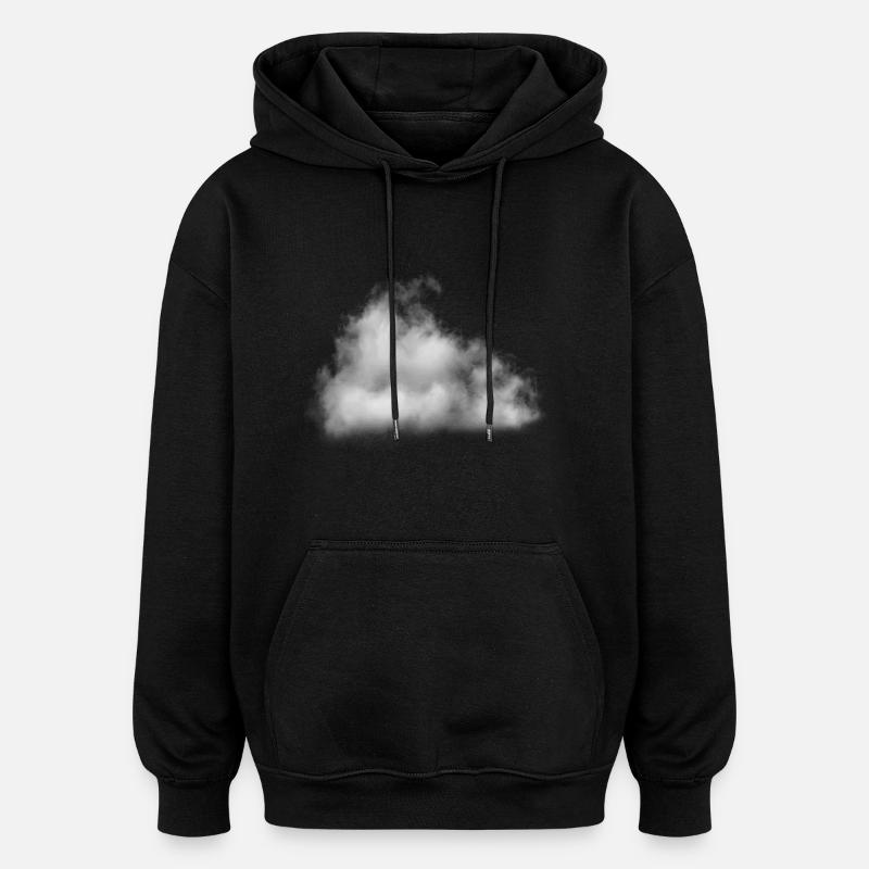 White Cloud - Oversized Unisex Hoodie - black