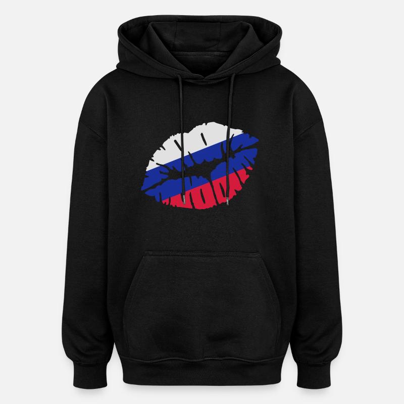 Russie - Sweat à capuche oversize unisexe - noir