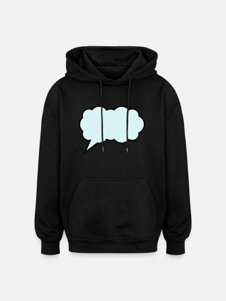 cloud bubble design - Oversized Unisex Hoodie - black