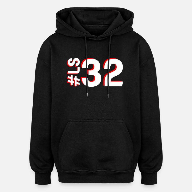 LS32 - Sweat à capuche oversize unisexe - noir