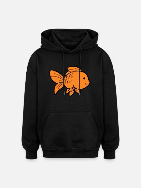 Fish Goldfish - Oversized Unisex Hoodie - black