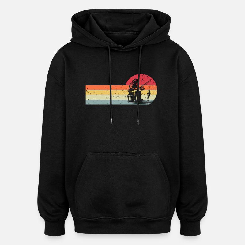 Pêche Pêcheurs Pêche - Sweat à capuche oversize unisexe - noir