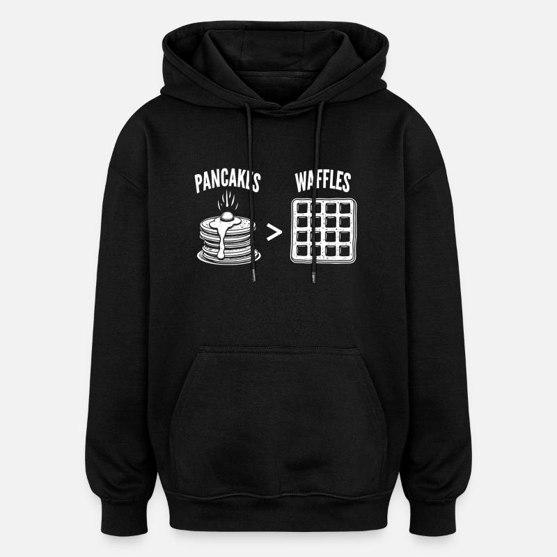 Crêpes sur gaufres - Sweat à capuche oversize unisexe - noir