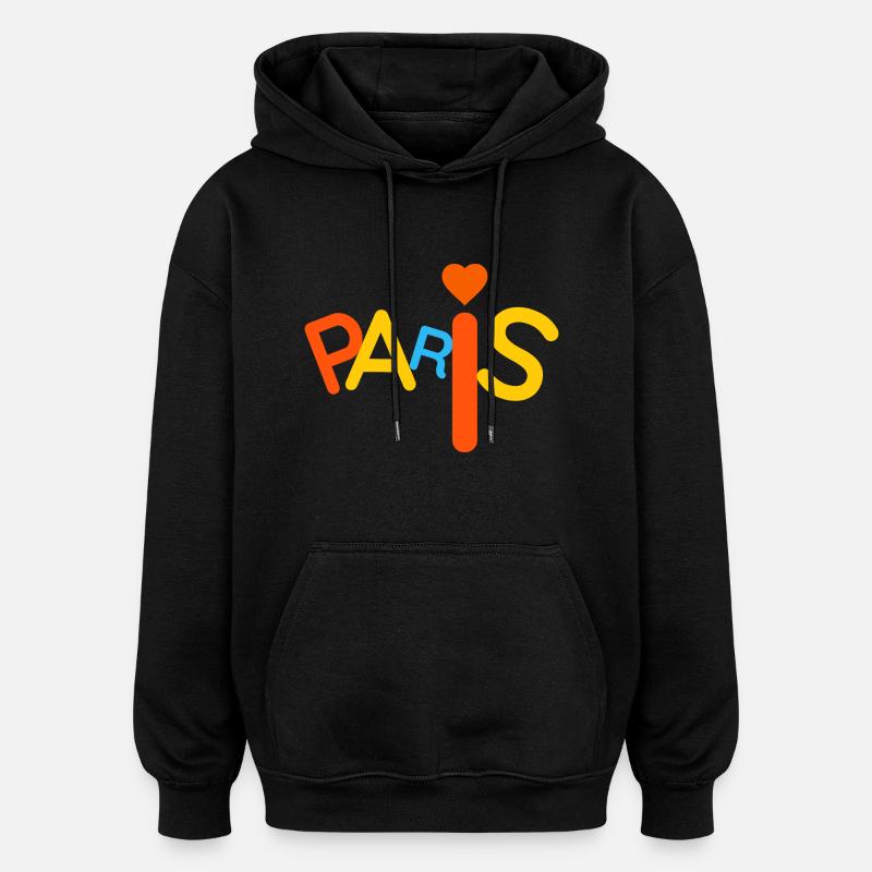Farbenfrohes Paris - Oversized Unisex Hoodie - Schwarz