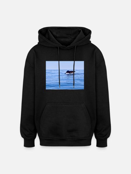Wal - Oversized Unisex Hoodie - Schwarz