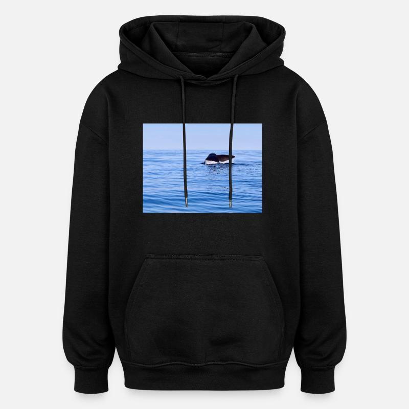 Wal - Oversized Unisex Hoodie - Schwarz