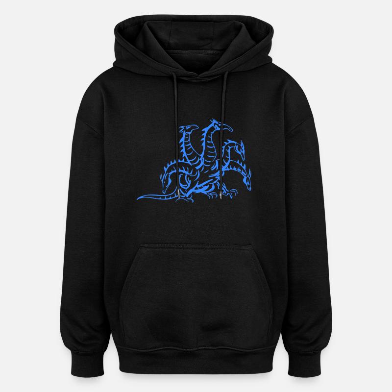 Hydre Dragon - Sweat à capuche oversize unisexe - noir