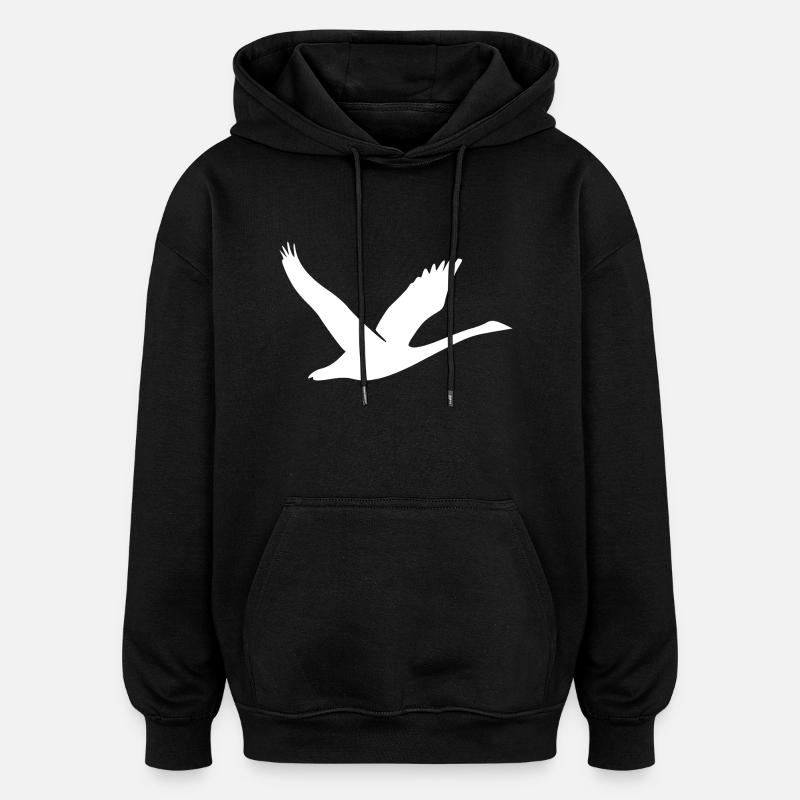 Schöne Schwan Silhouette - Oversized Unisex Hoodie - Schwarz