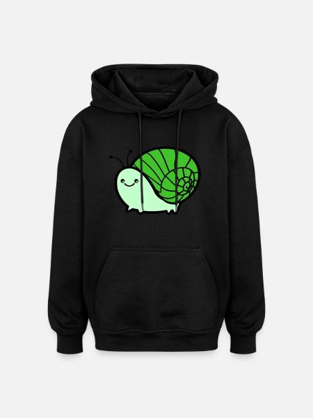 Escargot 02 - Sweat à capuche oversize unisexe - noir