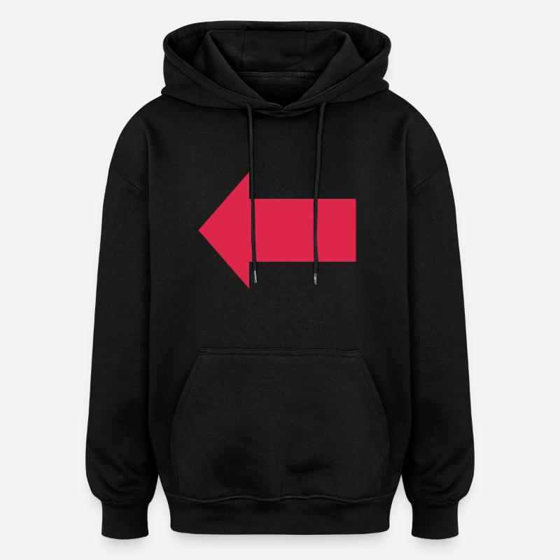 Pfeil Links - Oversized Unisex Hoodie - Schwarz