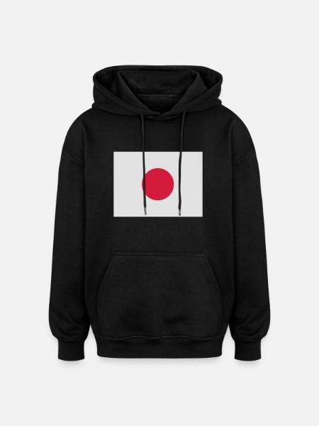 Japanese Flag - Oversized Unisex Hoodie - black