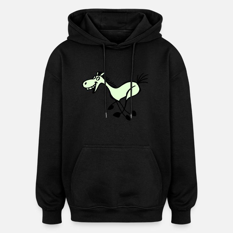 Batty cheval de ligne - Sweat à capuche oversize unisexe - noir