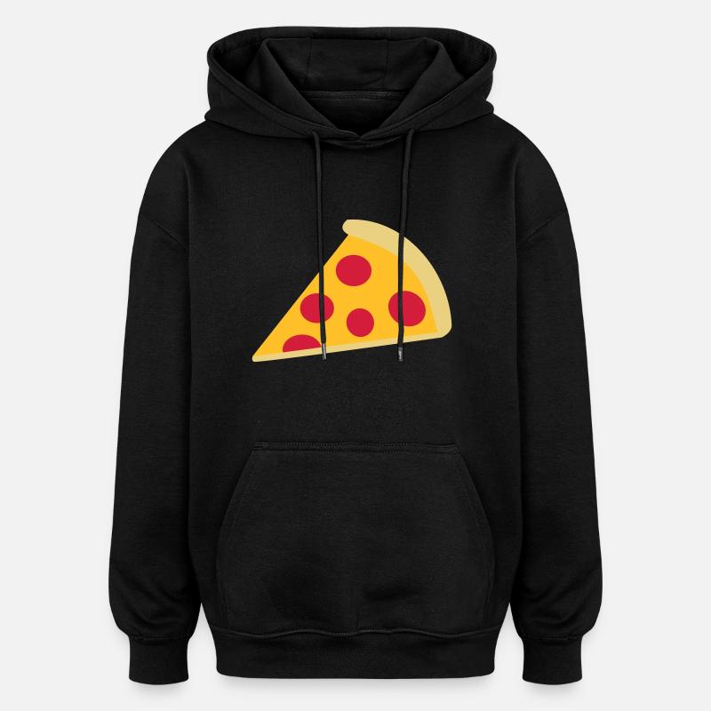 Pizza - Sweat à capuche oversize unisexe - noir