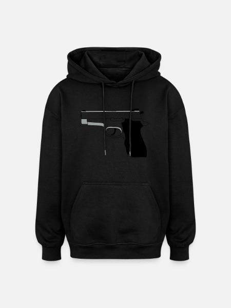 Pistol - Oversized Unisex Hoodie - black
