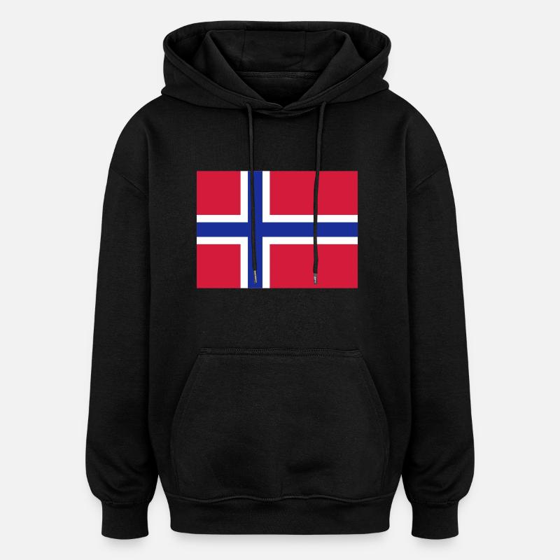 norway flag - Sweat à capuche oversize unisexe - noir