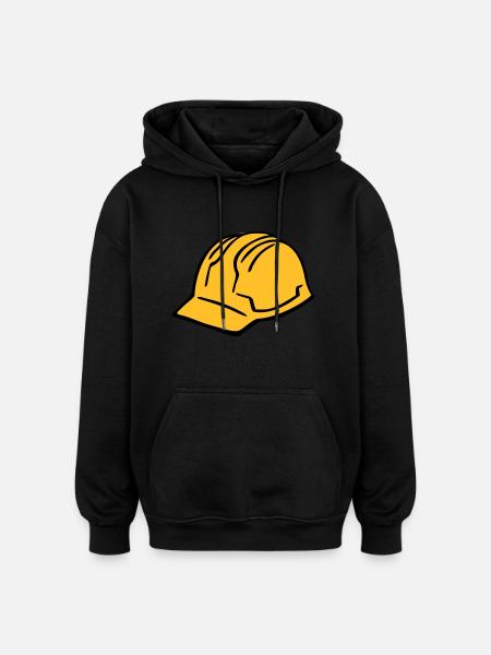 Hard hat - Oversized Unisex Hoodie - black