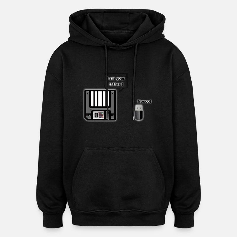 Diskette auf USB-Stick - Oversized Unisex Hoodie - Schwarz