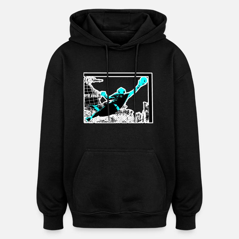 gardien de but - Sweat à capuche oversize unisexe - noir