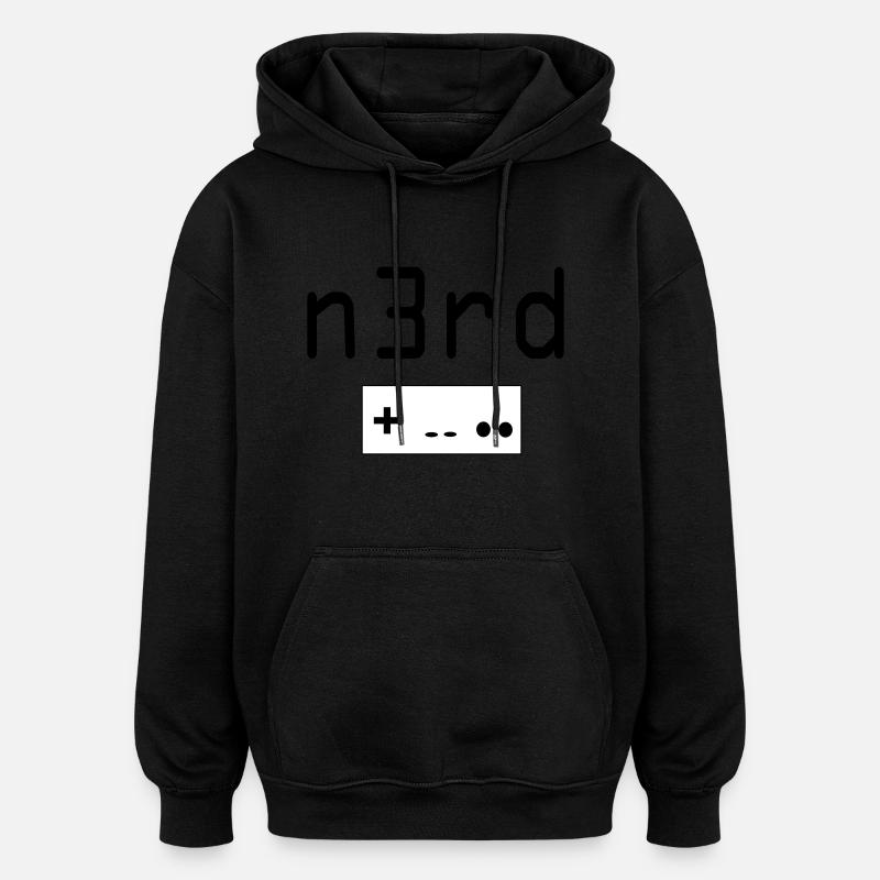 Nerd - Sweat à capuche oversize unisexe - noir