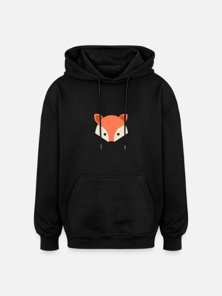 Sweet Fox - Oversized Unisex Hoodie - Schwarz