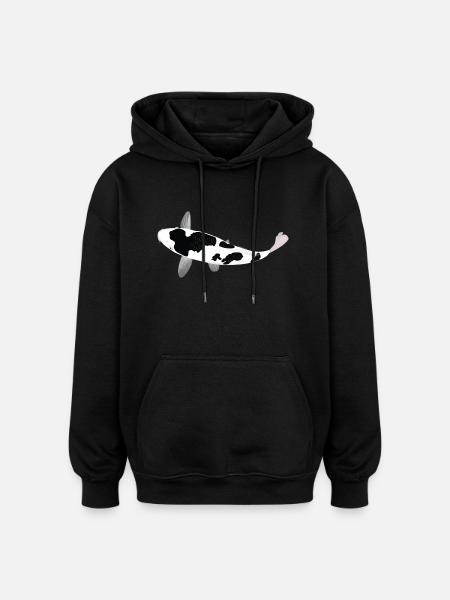 Koi-Karpfen - Weiß und Schwarz - Oversized Unisex Hoodie - Schwarz