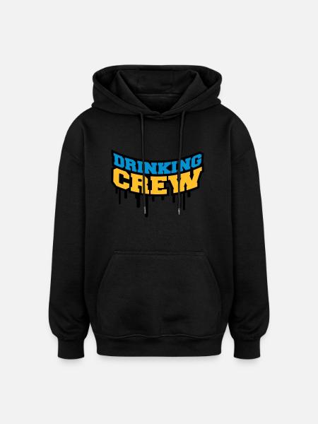 Drinking Crew Graffiti - Oversized Unisex Hoodie - Schwarz