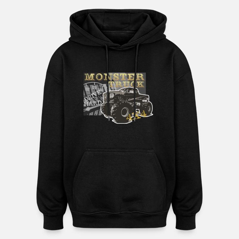 Monstertrck - Sweat à capuche oversize unisexe - noir