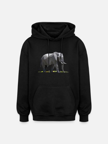 Elephant - Sweat à capuche oversize unisexe - noir