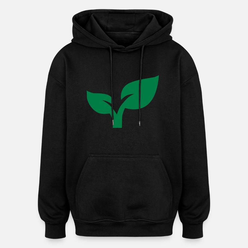 Plante - Sweat à capuche oversize unisexe - noir
